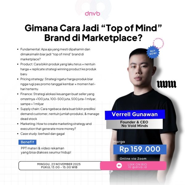 Gimana Cara Jadi “Top of Mind” Brand di Marketplace? (Live)
